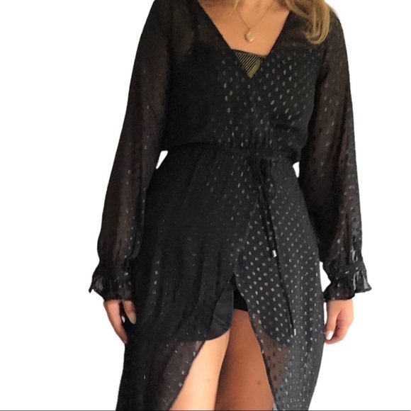 NORDSTROM Chelsea 28 maxi float dress  swimsuit cover up in black xxs - Picture 2 of 6